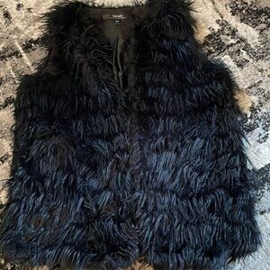 Kensie Black Faux Fur Vest